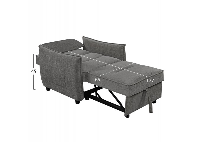 ΠΟΛΥΘΡΟΝΑ-ΚΡΕΒΑΤΙ ORYN HM3307.01 ΓΚΡΙ ΥΦΑΣΜΑ 89x85x84Υεκ.