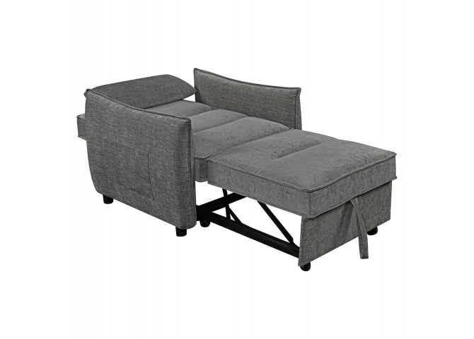 ΠΟΛΥΘΡΟΝΑ-ΚΡΕΒΑΤΙ ORYN HM3307.01 ΓΚΡΙ ΥΦΑΣΜΑ 89x85x84Υεκ.