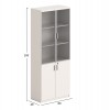 ΒΙΒΛΙΟΘΗΚΗ NEWLINE HM18281 ΜΕΛΑΜΙΝΗ ΛΕΥΚΗ & ΚΑΦΕ--ΓΥΑΛΙ 80x40x200Υεκ.