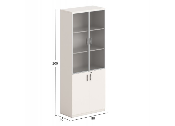 ΒΙΒΛΙΟΘΗΚΗ NEWLINE HM18281 ΜΕΛΑΜΙΝΗ ΛΕΥΚΗ & ΚΑΦΕ--ΓΥΑΛΙ 80x40x200Υεκ.