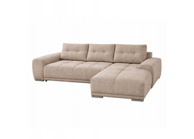ΚΑΝΑΠΕΣ ΚΡΕΒΑΤΙ ΔΕΞΙΑ ΓΩΝΙΑ COMFYRA HM3336.03R ΜΠΕΖ ΥΦΑΣΜΑ 270x181x75Υεκ