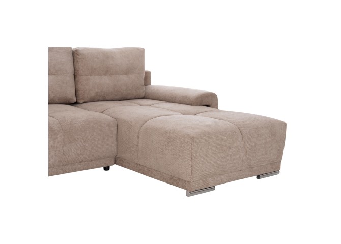 ΚΑΝΑΠΕΣ ΚΡΕΒΑΤΙ ΔΕΞΙΑ ΓΩΝΙΑ COMFYRA HM3336.03R ΜΠΕΖ ΥΦΑΣΜΑ 270x181x75Υεκ