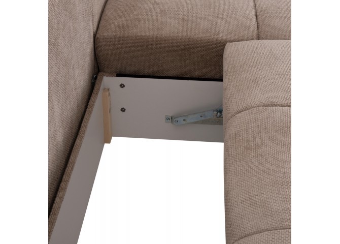 ΚΑΝΑΠΕΣ ΚΡΕΒΑΤΙ ΔΕΞΙΑ ΓΩΝΙΑ COMFYRA HM3336.03R ΜΠΕΖ ΥΦΑΣΜΑ 270x181x75Υεκ