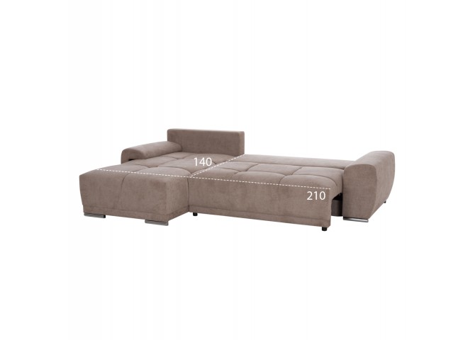 ΚΑΝΑΠΕΣ ΚΡΕΒΑΤΙ ΑΡΙΣΤΕΡΗ ΓΩΝΙΑ COMFYRA HM3336.03L ΜΠΕΖ ΥΦΑΣΜΑ 268x180x83Υεκ