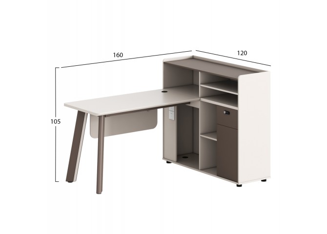 ΓΡΑΦΕΙΟ ΔΕΞΙΑ ΓΩΝΙΑ NEWLINE HM18275R ΜΕΛΑΜΙΝΗ ΕΚΡΟΥ--ΠΟΔΙΑ ΑΛΟΥΜΙΝΙΟΥ 160x120x105Υεκ