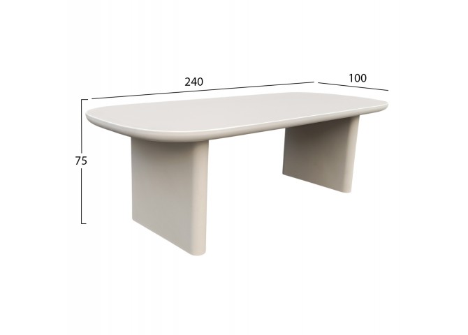 ΤΡΑΠΕΖΙ ΤΡΑΠΕΖΑΡΙΑΣ AZAMI HM6600.02 ΜΠΕΖ FIBER CEMENT 240x100x75Υεκ.