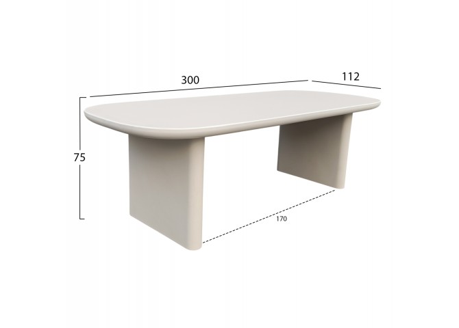 ΤΡΑΠΕΖΙ ΤΡΑΠΕΖΑΡΙΑΣ AZAMI HM6601.02 ΜΠΕΖ FIBER CEMENT 300x112x75Υεκ.