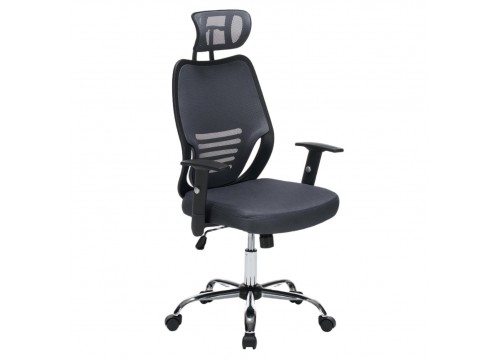 ΚΑΡΕΚΛΑ ΓΡΑΦΕΙΟΥ BRIEF HM1206.02 ΓΚΡΙ MESH--ΒΑΣΗ ΧΡΩΜΙΟΥ 63x64x122Υεκ.