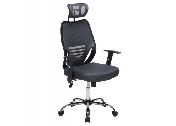 ΚΑΡΕΚΛΑ ΓΡΑΦΕΙΟΥ BRIEF HM1206.02 ΓΚΡΙ MESH--ΒΑΣΗ ΧΡΩΜΙΟΥ 63x64x122Υεκ.