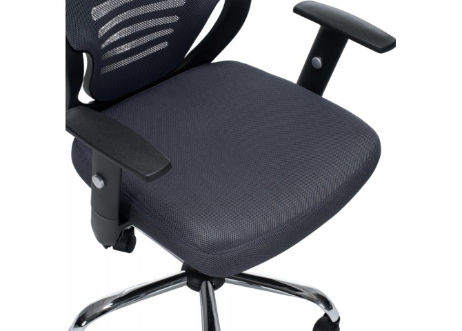 ΚΑΡΕΚΛΑ ΓΡΑΦΕΙΟΥ BRIEF HM1206.02 ΓΚΡΙ MESH--ΒΑΣΗ ΧΡΩΜΙΟΥ 63x64x122Υεκ.