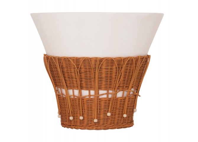 ΤΡΑΠΕΖΙ ΣΑΛΟΝΙΟΥ PERRAL HM18164.02L FIBER CEMENT ΛΕΥΚΟ-ΦΥΣΙΚΟ RATTAN--Φ55x45Υεκ
