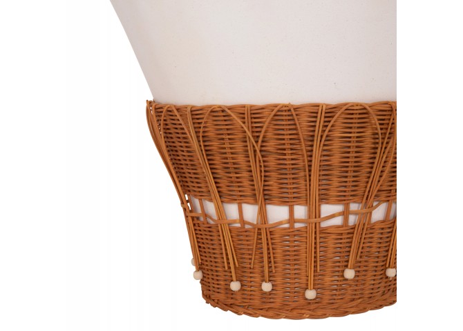 ΤΡΑΠΕΖΙ ΣΑΛΟΝΙΟΥ PERRAL HM18164.02L FIBER CEMENT ΛΕΥΚΟ-ΦΥΣΙΚΟ RATTAN--Φ55x45Υεκ