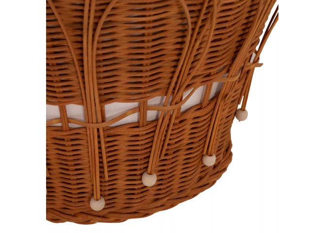 ΤΡΑΠΕΖΙ ΣΑΛΟΝΙΟΥ PERRAL HM18164.02L FIBER CEMENT ΛΕΥΚΟ-ΦΥΣΙΚΟ RATTAN--Φ55x45Υεκ