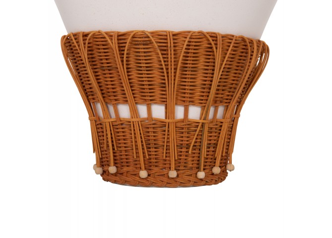 ΤΡΑΠΕΖΙ ΒΟΗΘΗΤΙΚΟ PERRAL HM18164.02S FIBER CEMENT ΛΕΥΚΟ-ΦΥΣΙΚΟ RATTAN--Φ42x36Υεκ