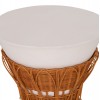 ΤΡΑΠΕΖΙ ΒΟΗΘΗΤΙΚΟ PERRAL HM18164.02S FIBER CEMENT ΛΕΥΚΟ-ΦΥΣΙΚΟ RATTAN--Φ42x36Υεκ
