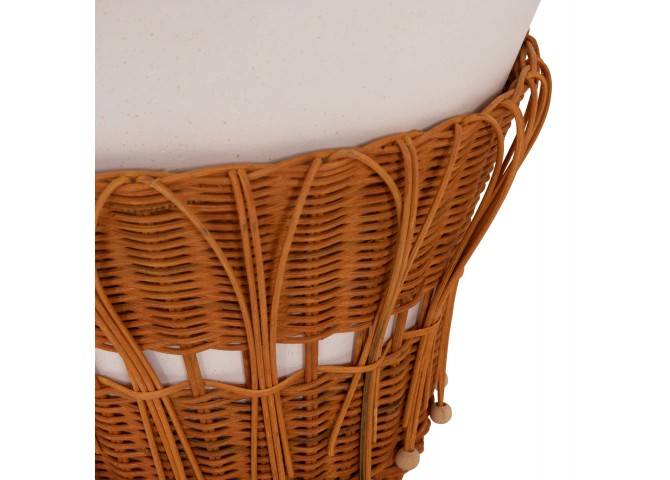 ΤΡΑΠΕΖΙ ΒΟΗΘΗΤΙΚΟ PERRAL HM18164.02S FIBER CEMENT ΛΕΥΚΟ-ΦΥΣΙΚΟ RATTAN--Φ42x36Υεκ