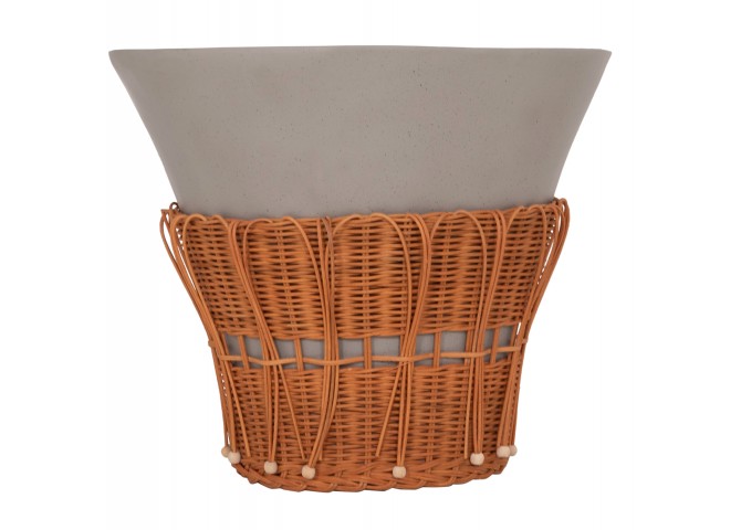 ΤΡΑΠΕΖΙ ΣΑΛΟΝΙΟΥ PERRAL HM18164.03L FIBER CEMENT ΓΚΡΙ-ΦΥΣΙΚΟ RATTAN--Φ55x45Υεκ