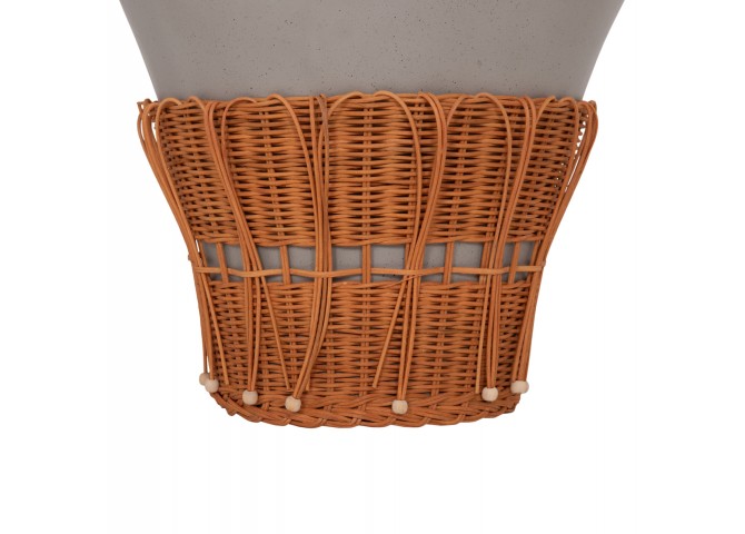 ΤΡΑΠΕΖΙ ΣΑΛΟΝΙΟΥ PERRAL HM18164.03L FIBER CEMENT ΓΚΡΙ-ΦΥΣΙΚΟ RATTAN--Φ55x45Υεκ
