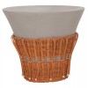 ΤΡΑΠΕΖΙ ΣΑΛΟΝΙΟΥ PERRAL HM18164.03L FIBER CEMENT ΓΚΡΙ-ΦΥΣΙΚΟ RATTAN--Φ55x45Υεκ