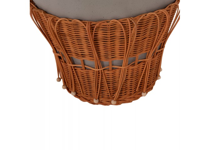 ΤΡΑΠΕΖΙ ΣΑΛΟΝΙΟΥ PERRAL HM18164.03L FIBER CEMENT ΓΚΡΙ-ΦΥΣΙΚΟ RATTAN--Φ55x45Υεκ