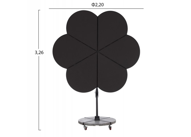 ΟΜΠΡΕΛΑ ΜΕ ΒΑΣΗ ΣΕΙΡΑ CANNOPY (flower) HM21286.01 ΑΛΟΥΜΙΝΙΟ-ΓΡΑΝΙΤΗΣ-ΜΟΛΥΒΙ ΧΡΩΜΑ 2,38x2,2μ