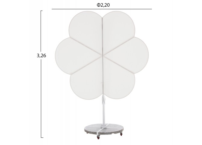 ΟΜΠΡΕΛΑ ΜΕ ΒΑΣΗ ΣΕΙΡΑ CANNOPY (flower) HM21286.02 ΑΛΟΥΜΙΝΙΟ-ΓΡΑΝΙΤΗΣ-ΛΕΥΚΟ 2,38x2,2μ