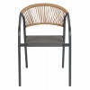 ΠΟΛΥΘΡΟΝΑ HOMAN HM6430.01 ΓΚΡΙ ΜΕΤΑΛΛΟ & TEXTILENE--ΜΠΕΖ P.E.RATTAN 53,5x62x75Υεκ