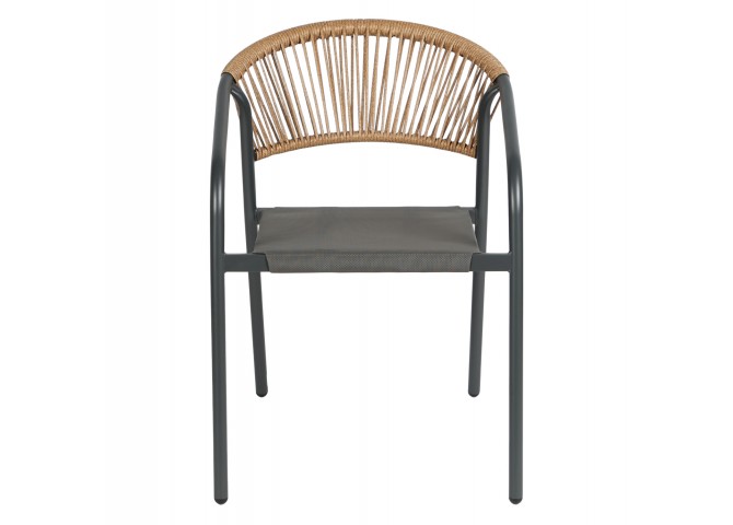 ΠΟΛΥΘΡΟΝΑ HOMAN HM6430.01 ΓΚΡΙ ΜΕΤΑΛΛΟ & TEXTILENE--ΜΠΕΖ P.E.RATTAN 53,5x62x75Υεκ