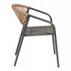ΠΟΛΥΘΡΟΝΑ HOMAN HM6430.01 ΓΚΡΙ ΜΕΤΑΛΛΟ & TEXTILENE--ΜΠΕΖ P.E.RATTAN 53,5x62x75Υεκ
