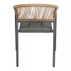ΠΟΛΥΘΡΟΝΑ HOMAN HM6430.01 ΓΚΡΙ ΜΕΤΑΛΛΟ & TEXTILENE--ΜΠΕΖ P.E.RATTAN 53,5x62x75Υεκ