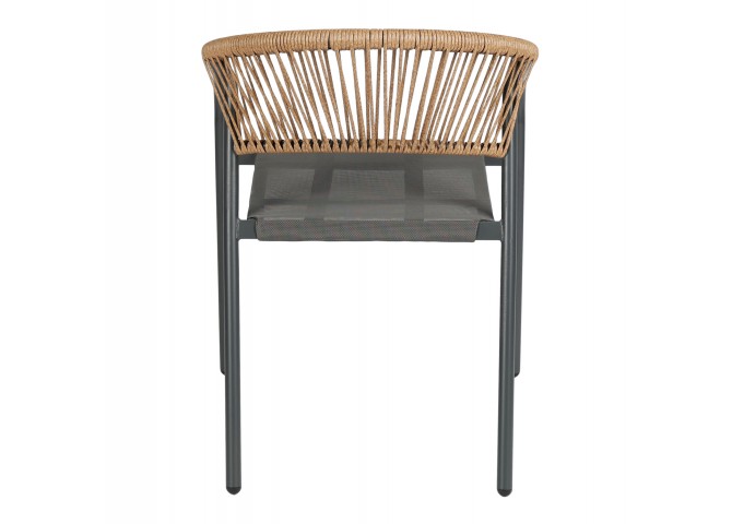 ΠΟΛΥΘΡΟΝΑ HOMAN HM6430.01 ΓΚΡΙ ΜΕΤΑΛΛΟ & TEXTILENE--ΜΠΕΖ P.E.RATTAN 53,5x62x75Υεκ