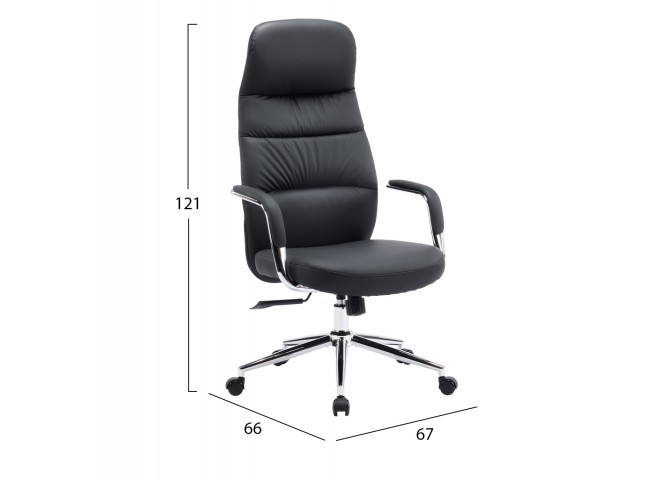 ΚΑΡΕΚΛΑ ΓΡΑΦΕΙΟΥ TEETER HM18355.01 ΜΑΥΡΟ PU ΔΕΡΜΑ--ΒΑΣΗ ΧΡΩΜΙΟΥ 67x66x121Υεκ