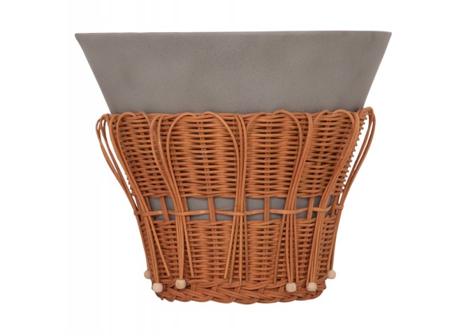 ΤΡΑΠΕΖΙ ΒΟΗΘΗΤΙΚΟ PERRAL HM18164.03S FIBER CEMENT ΓΚΡΙ-ΦΥΣΙΚΟ RATTAN--Φ42x36Υεκ