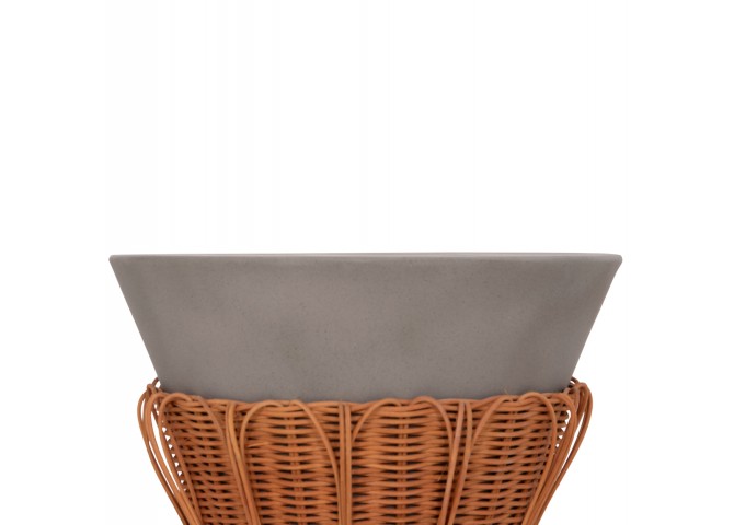 ΤΡΑΠΕΖΙ ΒΟΗΘΗΤΙΚΟ PERRAL HM18164.03S FIBER CEMENT ΓΚΡΙ-ΦΥΣΙΚΟ RATTAN--Φ42x36Υεκ