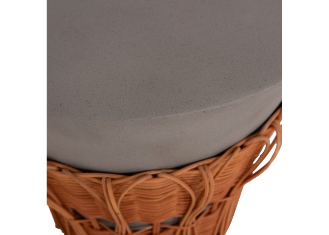 ΤΡΑΠΕΖΙ ΒΟΗΘΗΤΙΚΟ PERRAL HM18164.03S FIBER CEMENT ΓΚΡΙ-ΦΥΣΙΚΟ RATTAN--Φ42x36Υεκ