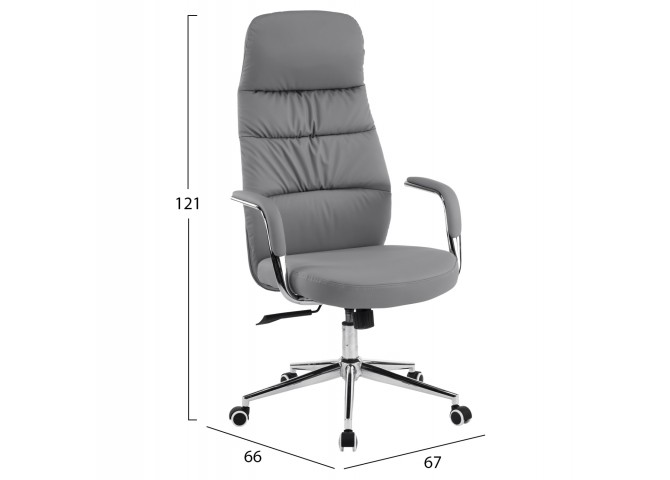 ΚΑΡΕΚΛΑ ΓΡΑΦΕΙΟΥ TEETER HM18355.10 ΓΚΡΙ PU ΔΕΡΜΑ--ΒΑΣΗ ΧΡΩΜΙΟΥ 67x66x121Υεκ