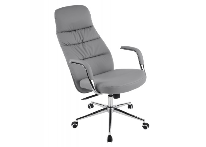 ΚΑΡΕΚΛΑ ΓΡΑΦΕΙΟΥ TEETER HM18355.10 ΓΚΡΙ PU ΔΕΡΜΑ--ΒΑΣΗ ΧΡΩΜΙΟΥ 67x66x121Υεκ