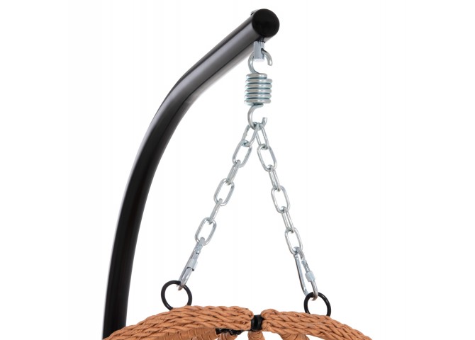 ΚΡΕΜΑΣΤΗ ΦΩΛΙΑ NESTA HM6468.05 ΜΑΥΡΟ ΜΕΤΑΛΛΟ--ΚΑΦΕ P.E.RATTAN 100x100x190Υεκ.