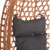 ΚΡΕΜΑΣΤΗ ΦΩΛΙΑ NESTA HM6468.05 ΜΑΥΡΟ ΜΕΤΑΛΛΟ--ΚΑΦΕ P.E.RATTAN 100x100x190Υεκ.
