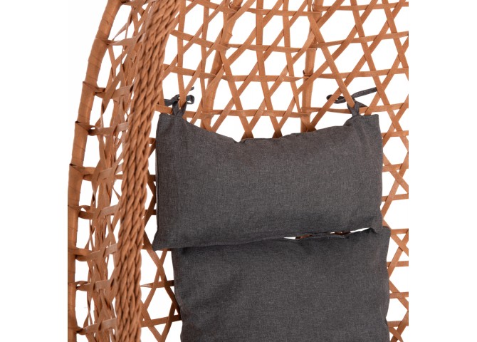 ΚΡΕΜΑΣΤΗ ΦΩΛΙΑ NESTA HM6468.05 ΜΑΥΡΟ ΜΕΤΑΛΛΟ--ΚΑΦΕ P.E.RATTAN 100x100x190Υεκ.