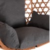 ΚΡΕΜΑΣΤΗ ΦΩΛΙΑ NESTA HM6468.05 ΜΑΥΡΟ ΜΕΤΑΛΛΟ--ΚΑΦΕ P.E.RATTAN 100x100x190Υεκ.
