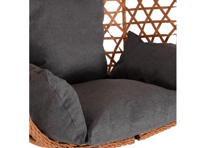 ΚΡΕΜΑΣΤΗ ΦΩΛΙΑ NESTA HM6468.05 ΜΑΥΡΟ ΜΕΤΑΛΛΟ--ΚΑΦΕ P.E.RATTAN 100x100x190Υεκ.