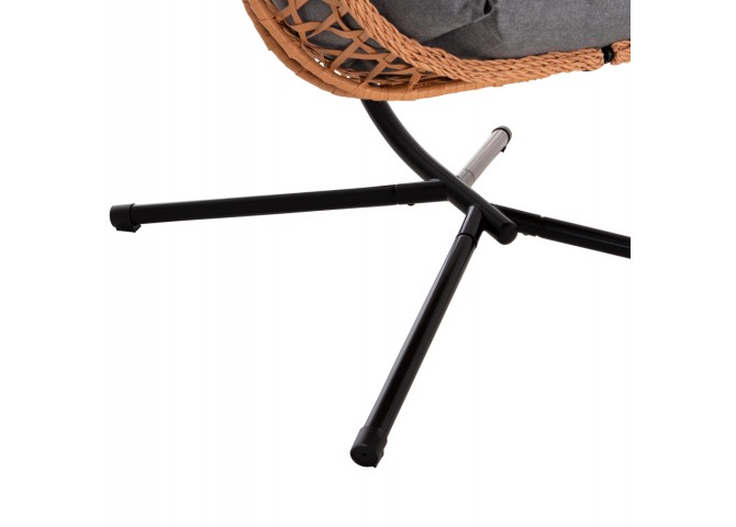 ΚΡΕΜΑΣΤΗ ΦΩΛΙΑ NESTA HM6468.05 ΜΑΥΡΟ ΜΕΤΑΛΛΟ--ΚΑΦΕ P.E.RATTAN 100x100x190Υεκ.
