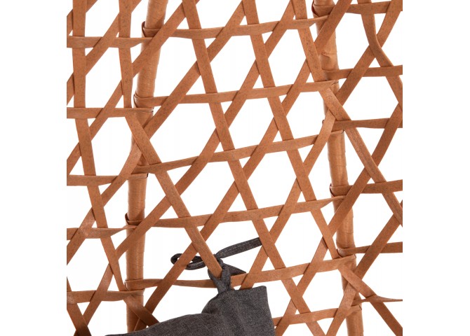 ΚΡΕΜΑΣΤΗ ΦΩΛΙΑ NESTA HM6468.05 ΜΑΥΡΟ ΜΕΤΑΛΛΟ--ΚΑΦΕ P.E.RATTAN 100x100x190Υεκ.