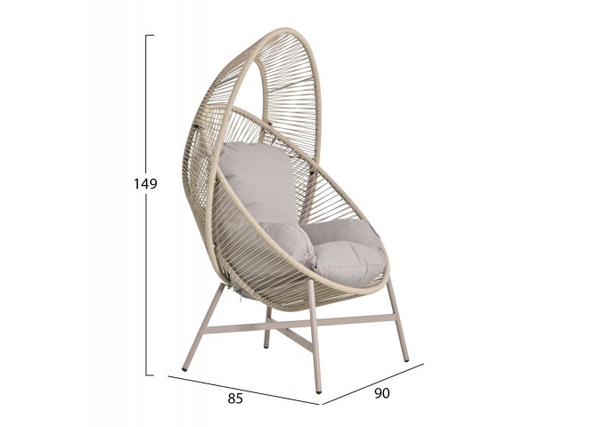ΠΟΛΥΘΡΟΝΑ-ΦΩΛΙΑ RULER HM6506.02 ΜΟΚΑ ΜΕΤΑΛΛΟ-P.E.RATTAN--ΓΚΡΙ ΜΑΞΙΛΑΡΙΑ 90x85x149Υεκ