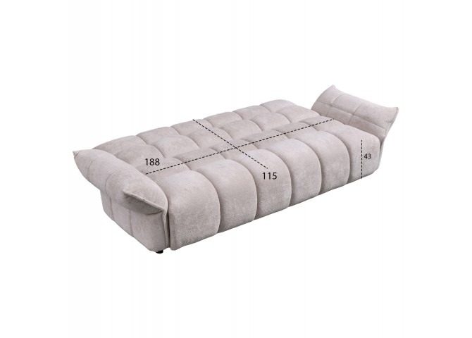 ΚΑΝΑΠΕΣ ΚΡΕΒΑΤΙ MELU HM3314.02 ΜΠΕΖ ΥΦΑΣΜΑ--ΚΑΘΙΣΜΑ POCKET SPRINGS 240-250x90x85Υεκ.