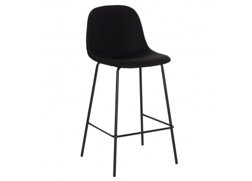 ΣΚΑΜΠΟ ΜΠΑΡ VINCENT HM9298.24 ΜΕΣΑΙΟΥ ΥΨΟΥΣ-ΜΑΥΡΟ ΥΦΑΣΜΑ-ΜΕΤΑΛΛΙΚΑ ΠΟΔΙΑ 43x50x92,5Υεκ