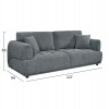ΚΑΝΑΠΕΣ 3-ΘΕΣΙΟΣ STRUCTO HM3329.01 ΓΚΡΙ ΥΦΑΣΜΑ 227x94x88Υεκ.