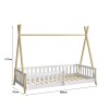 ΚΡΕΒΑΤΙ ΠΑΙΔΙΚΟ ΜΕ ΚΑΓΚΕΛΑ MUNK HM739.03 τ.MONTESSORI ΠΕΥΚΟ ΦΥΣΙΚΟ-ΛΕΥΚΟ--190x90εκ
