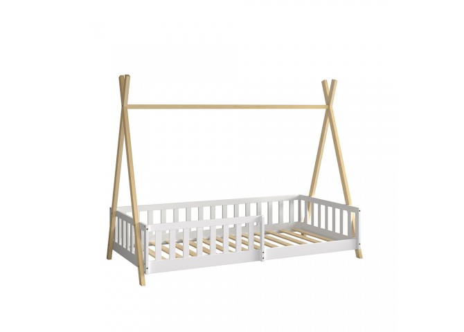 ΚΡΕΒΑΤΙ ΠΑΙΔΙΚΟ ΜΕ ΚΑΓΚΕΛΑ MUNK HM739.03 τ.MONTESSORI ΠΕΥΚΟ ΦΥΣΙΚΟ-ΛΕΥΚΟ--190x90εκ
